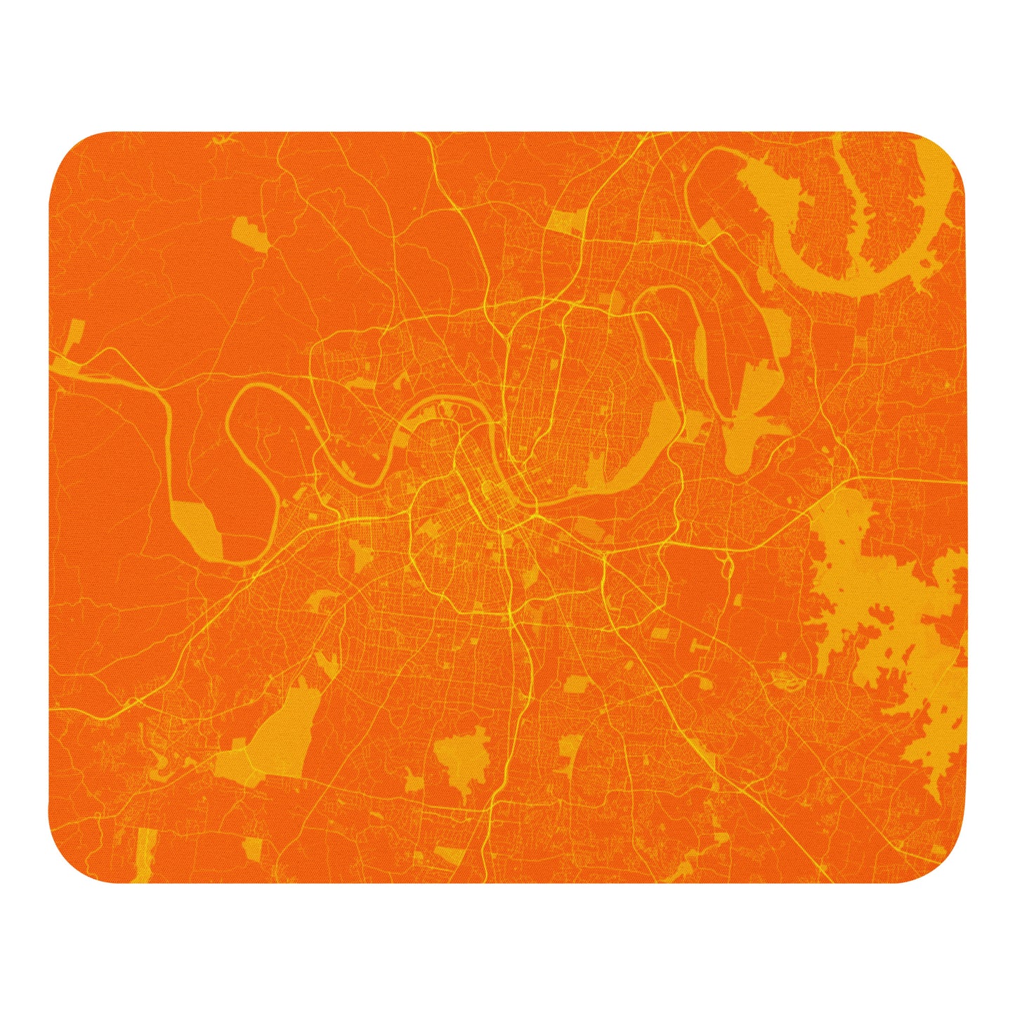 Nashville Orange and Yellow Map Mouse Pad