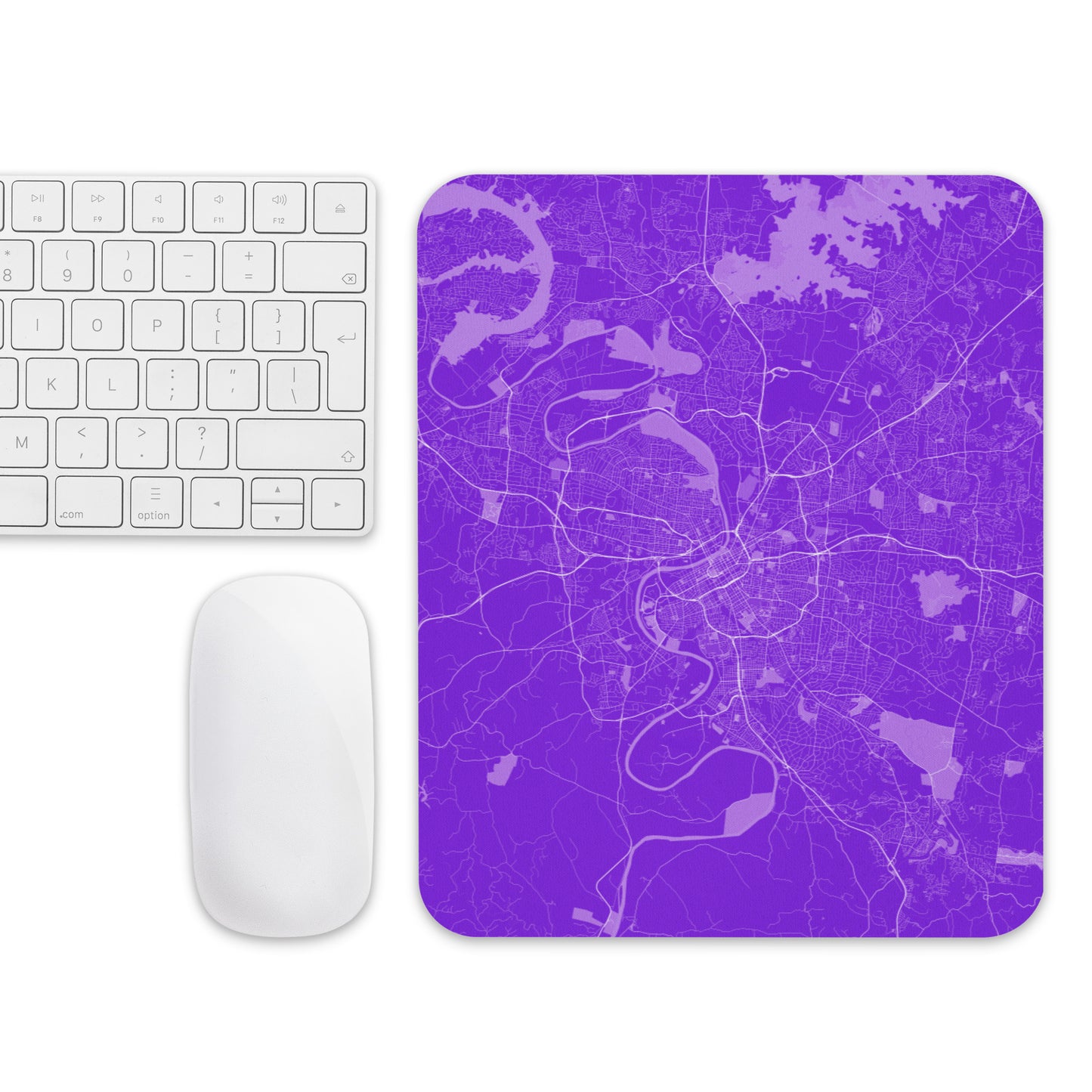 Nashville Purple and White Map Mouse Pad