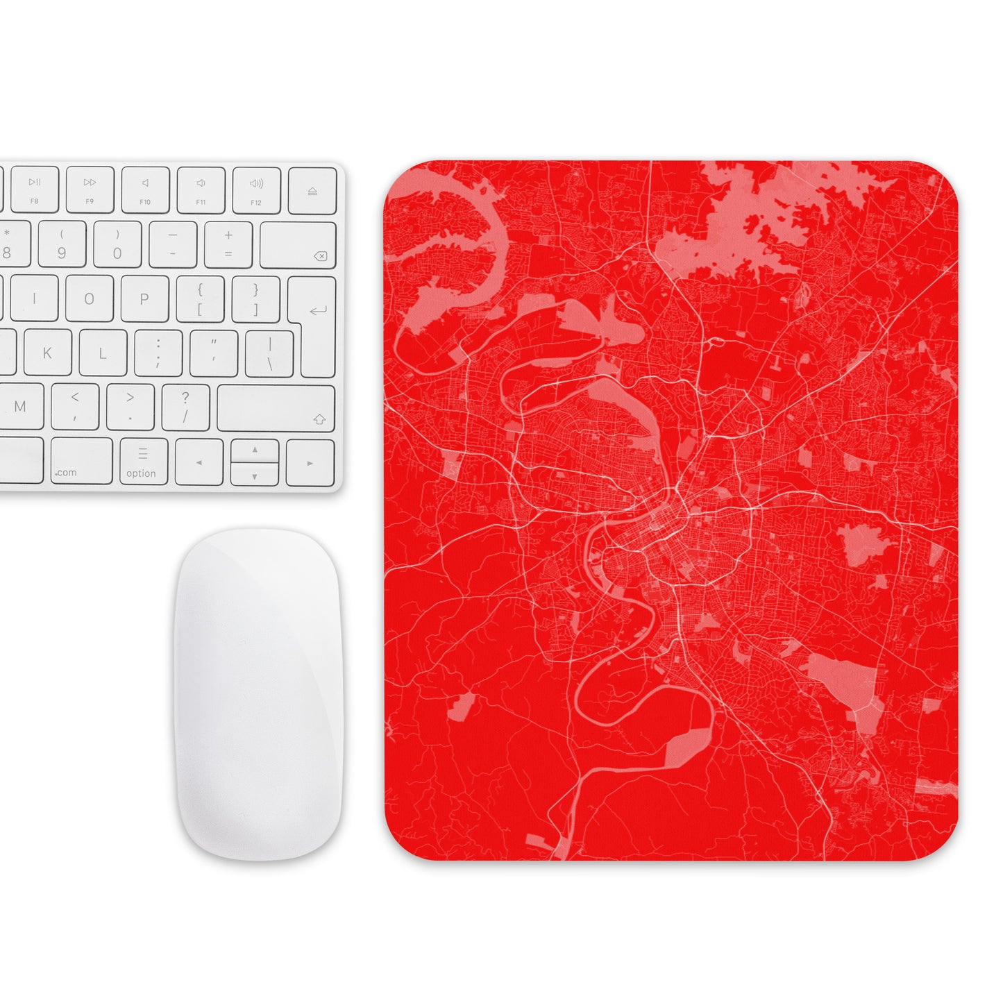 Nashville Red and White Map Mouse Pad