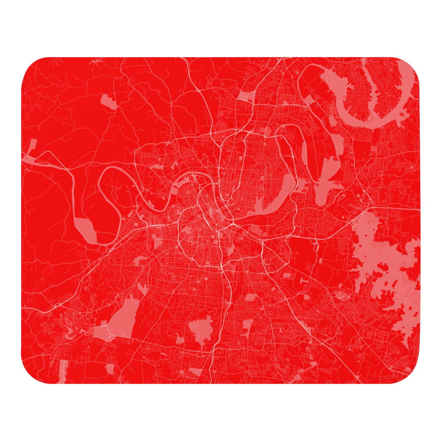 Nashville Red and White Map Mouse Pad