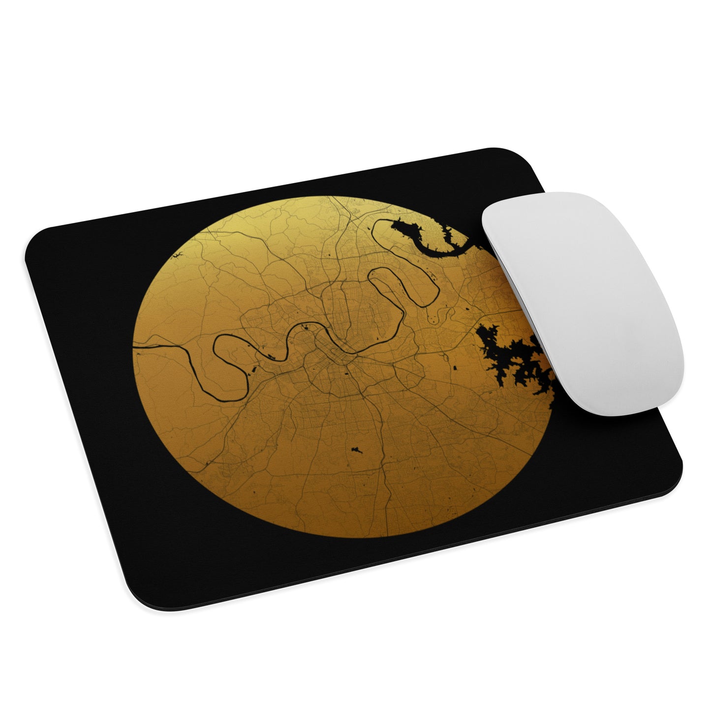 Nashville Gold on Black Map Mouse Pad