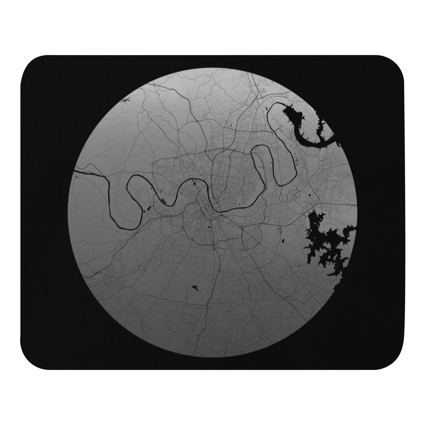 Nashville Silver on Black Map Mouse Pad