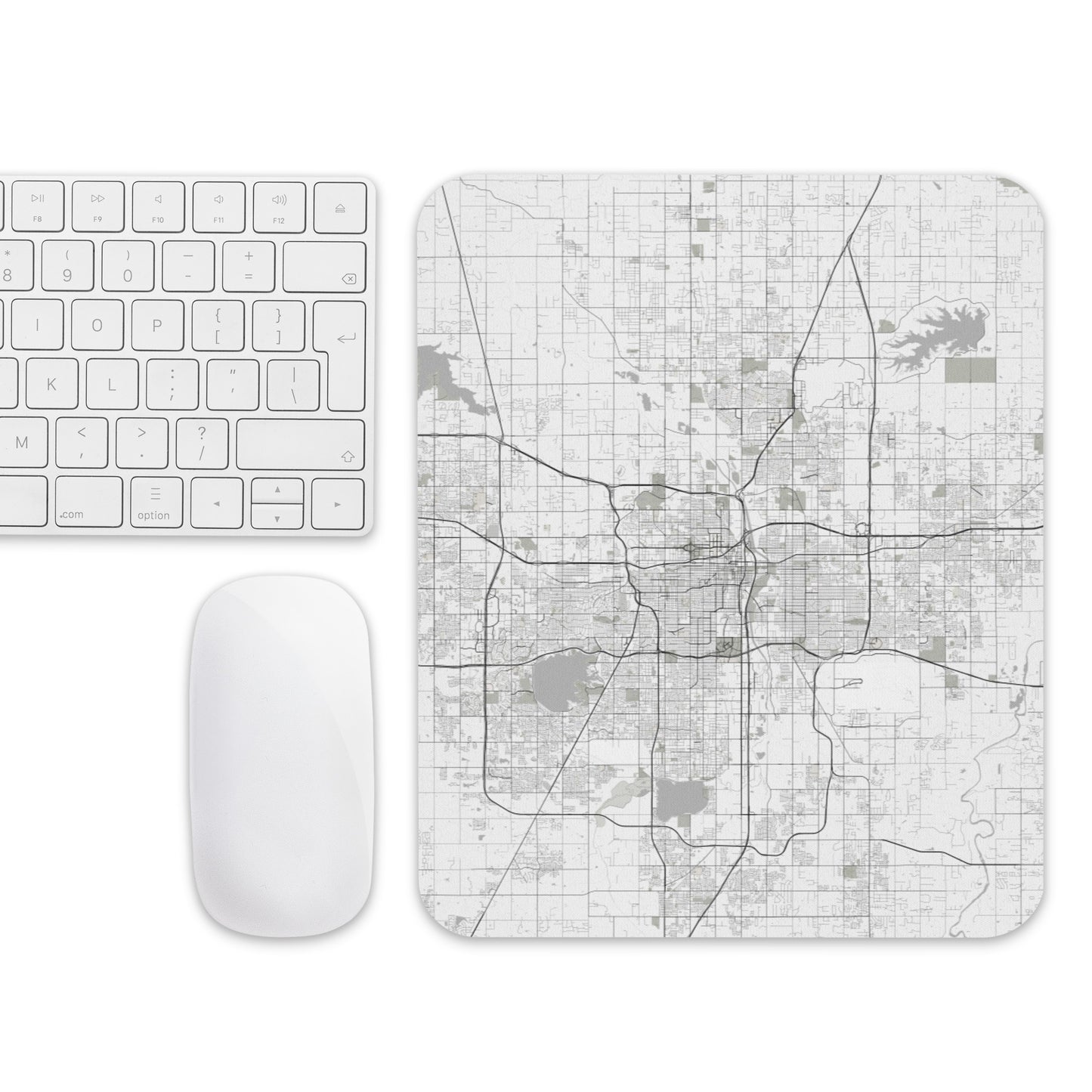Oklahoma City White Map Mouse Pad