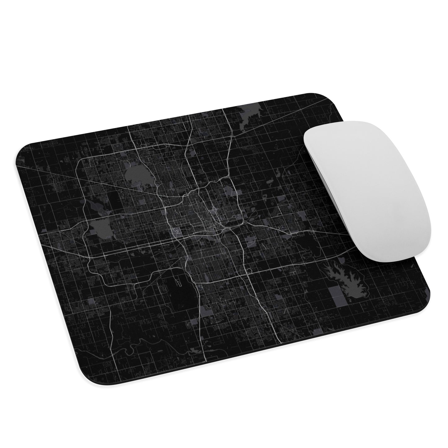 Oklahoma City Black Map Mouse Pad