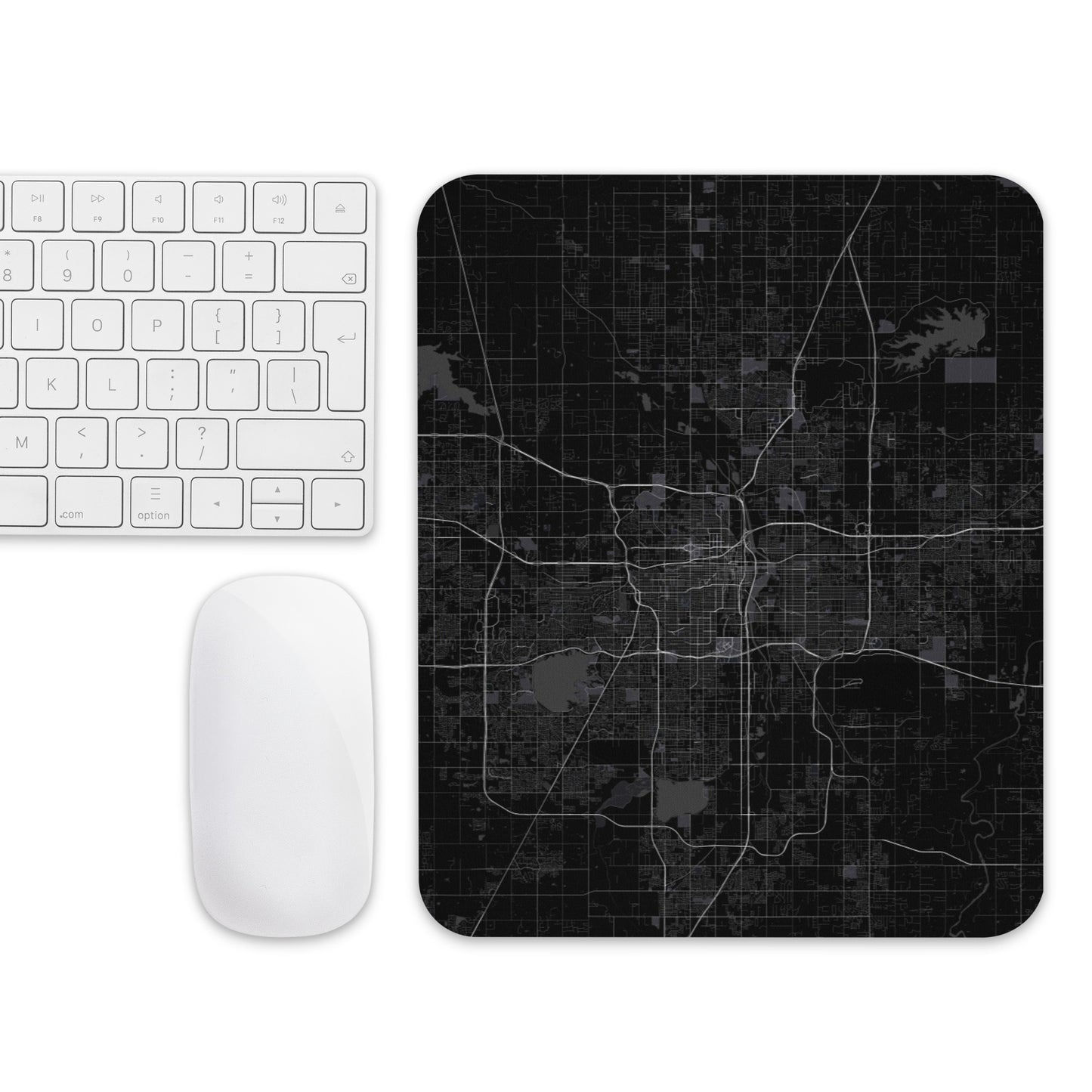 Oklahoma City Black Map Mouse Pad