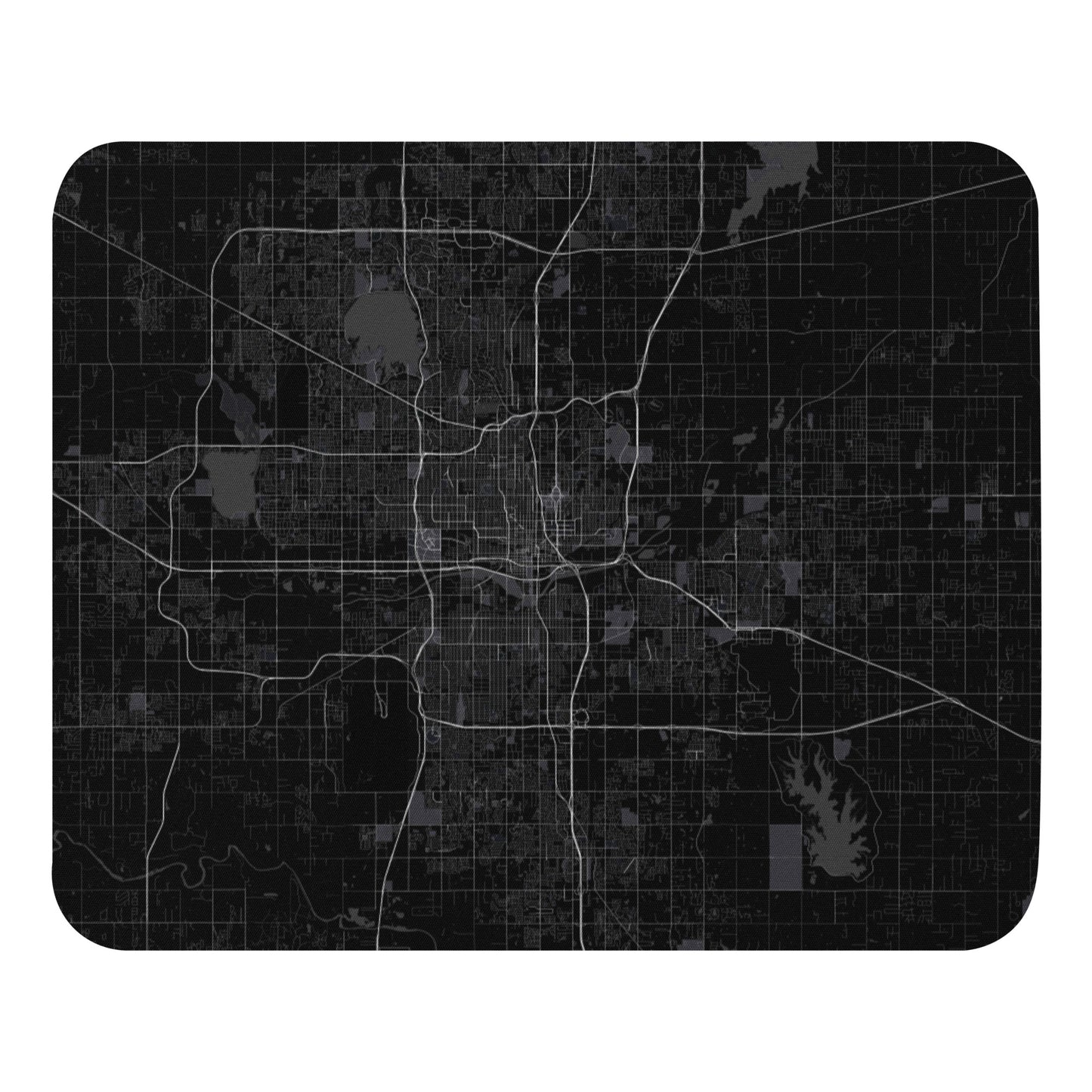 Oklahoma City Black Map Mouse Pad