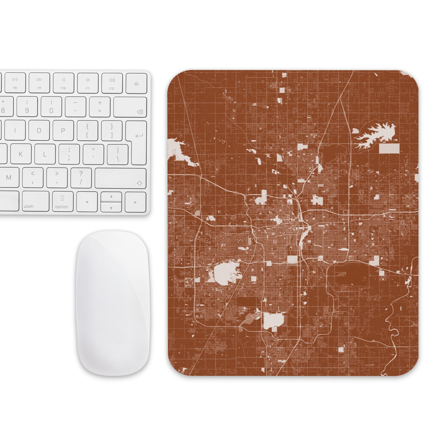 Oklahoma City Brown and White Map Mouse Pad