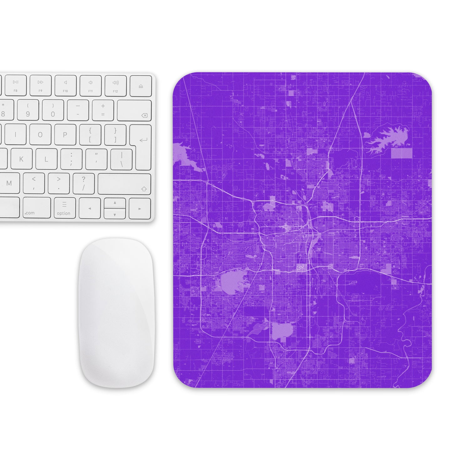 Oklahoma City Purple and White Map Mouse Pad