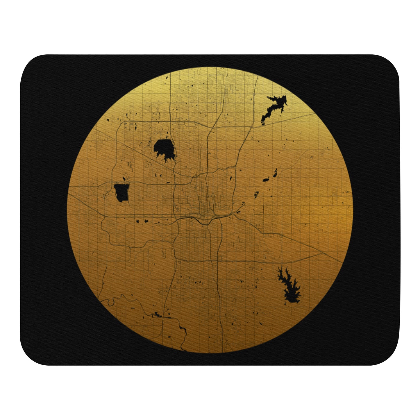 Oklahoma City Gold on Black Map Mouse Pad