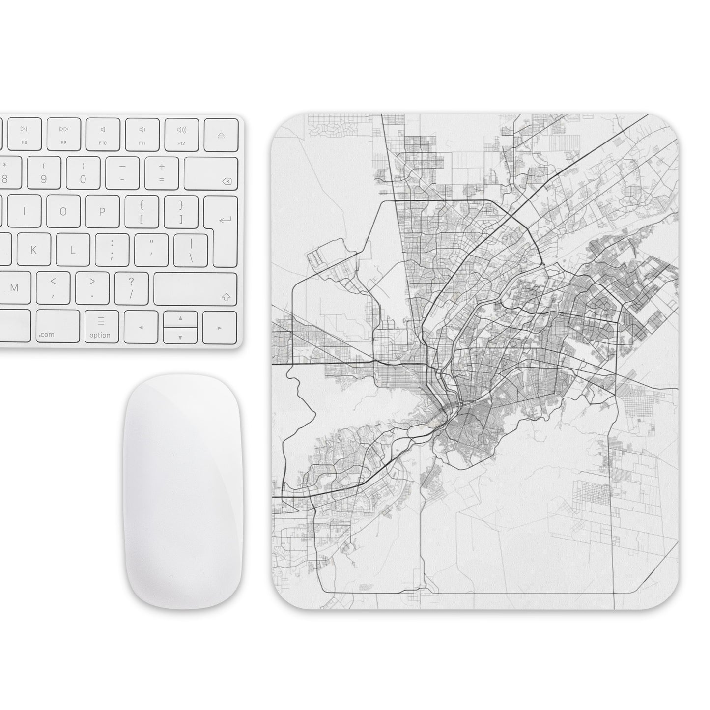 El Paso White Map Mouse Pad