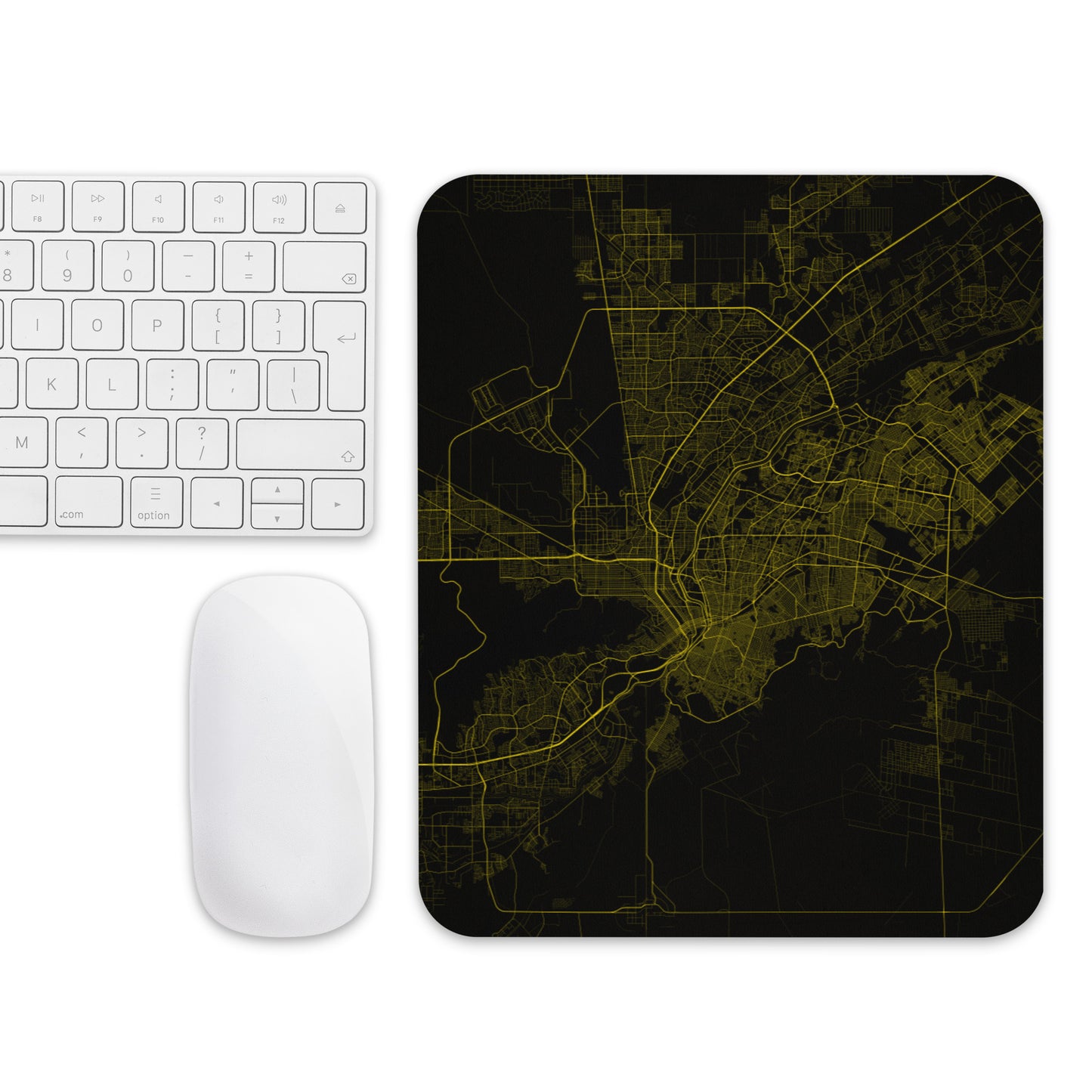 El Paso Black and Yellow Map Mouse Pad