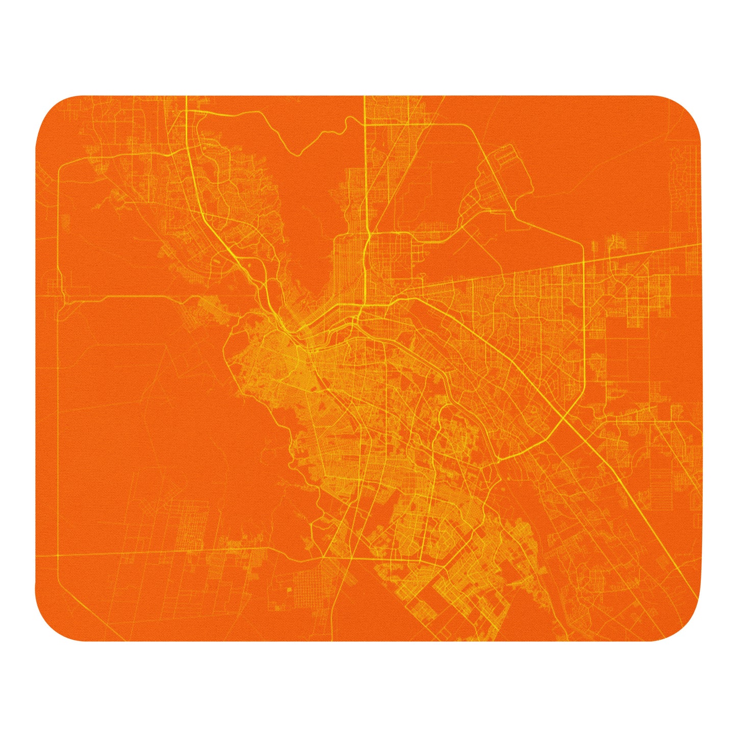 El Paso Orange and Yellow Map Mouse Pad