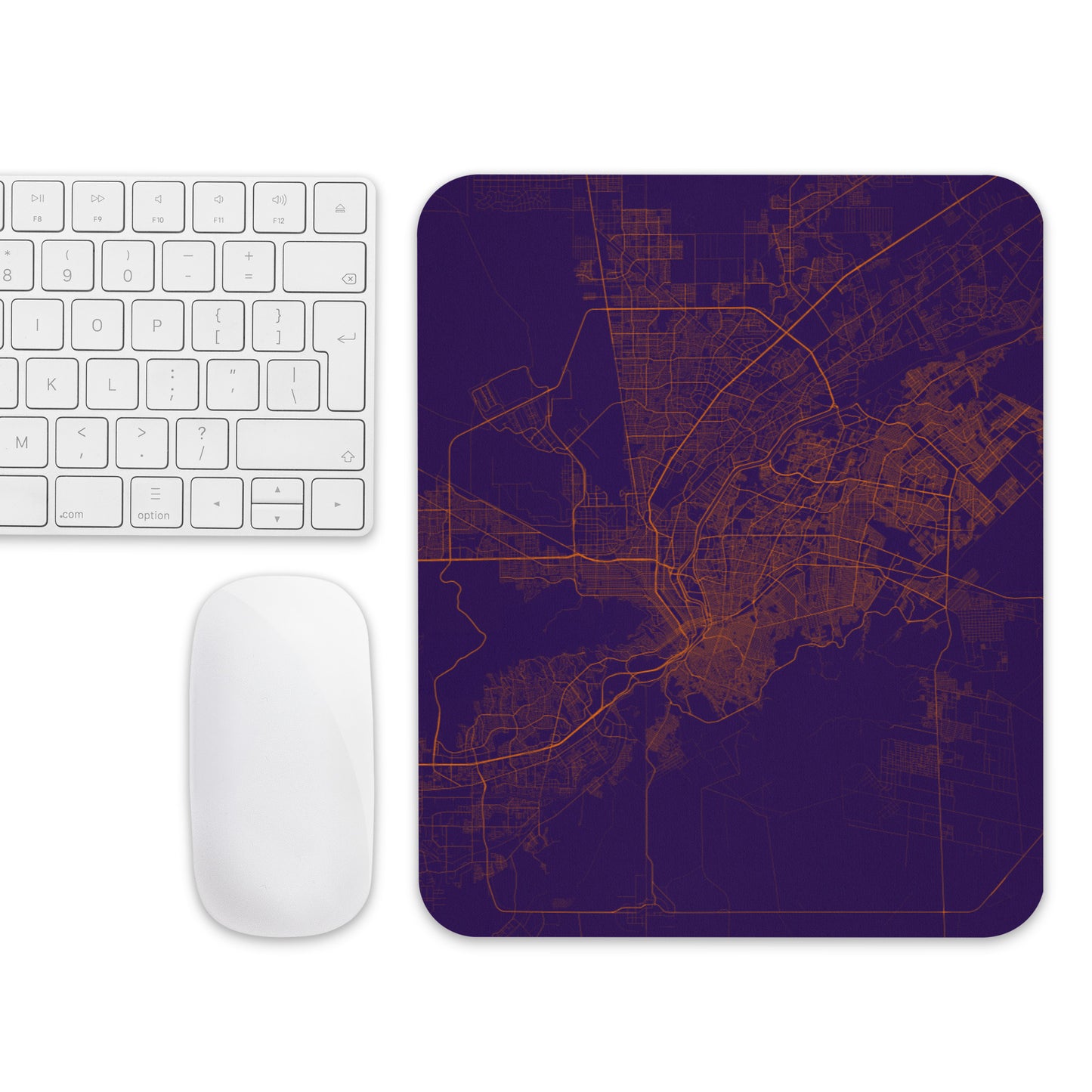 El Paso Purple and Orange Map Mouse Pad