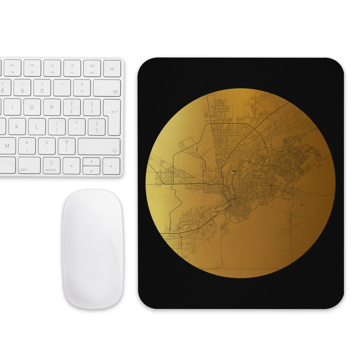 El Paso Gold on Black Map Mouse Pad