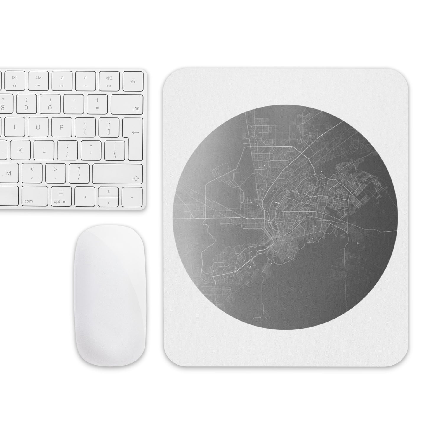 El Paso Silver on White Map Mouse Pad