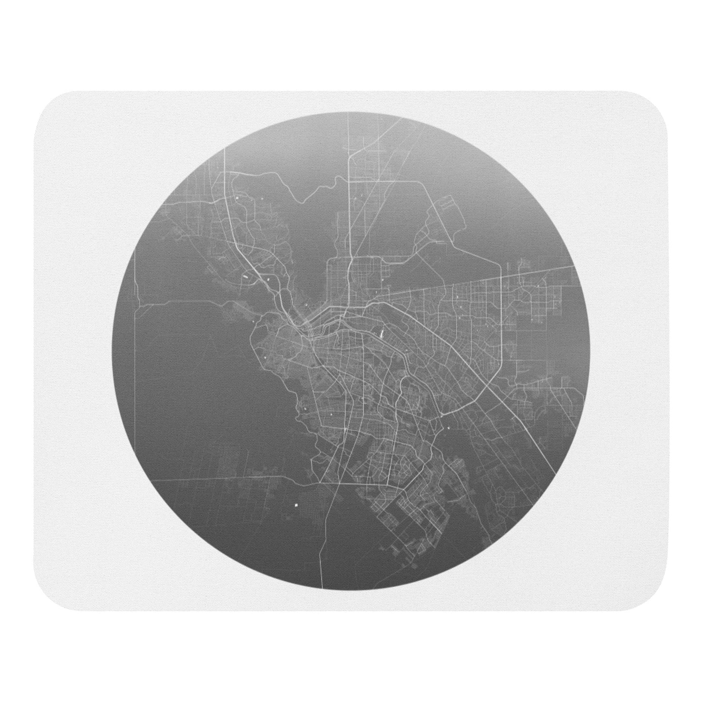 El Paso Silver on White Map Mouse Pad