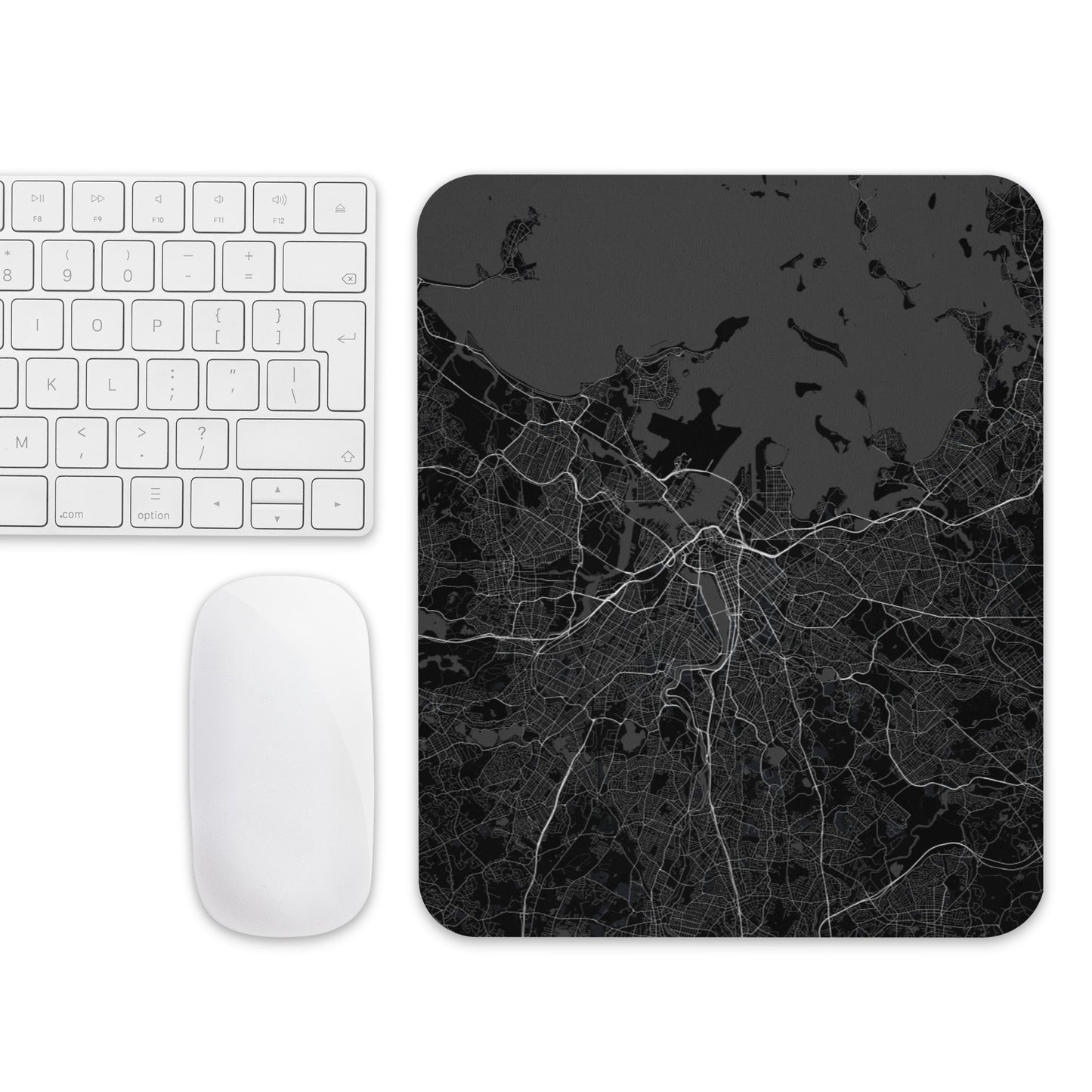 Boston Black Map Mouse Pad