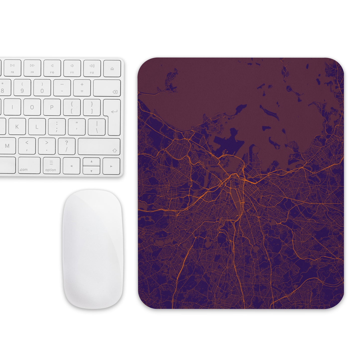 Boston Purple and Orange Map Mouse Pad