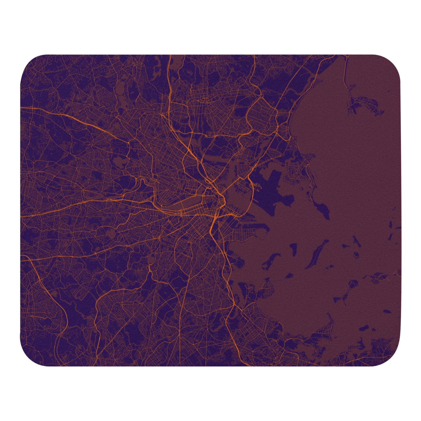 Boston Purple and Orange Map Mouse Pad