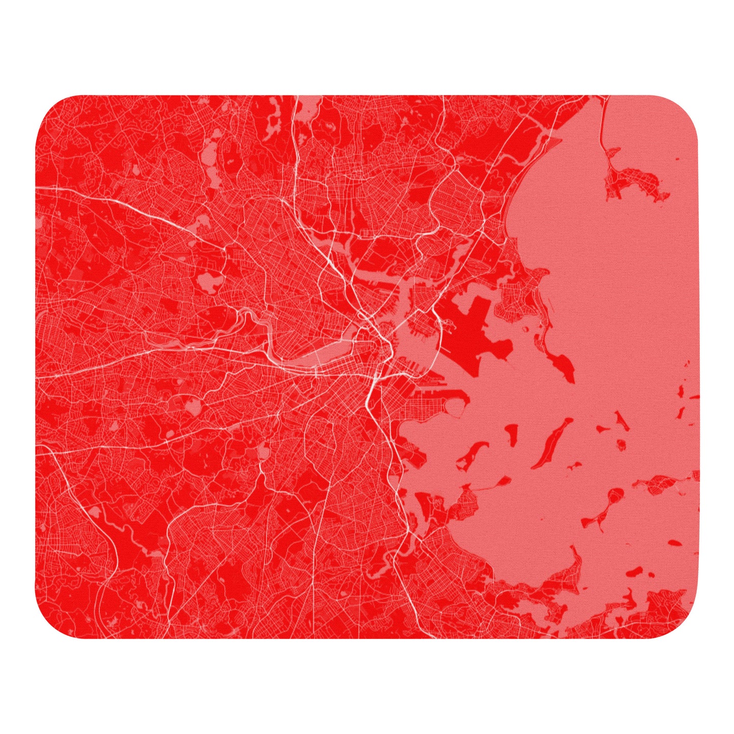 Boston Red and White Map Mouse Pad