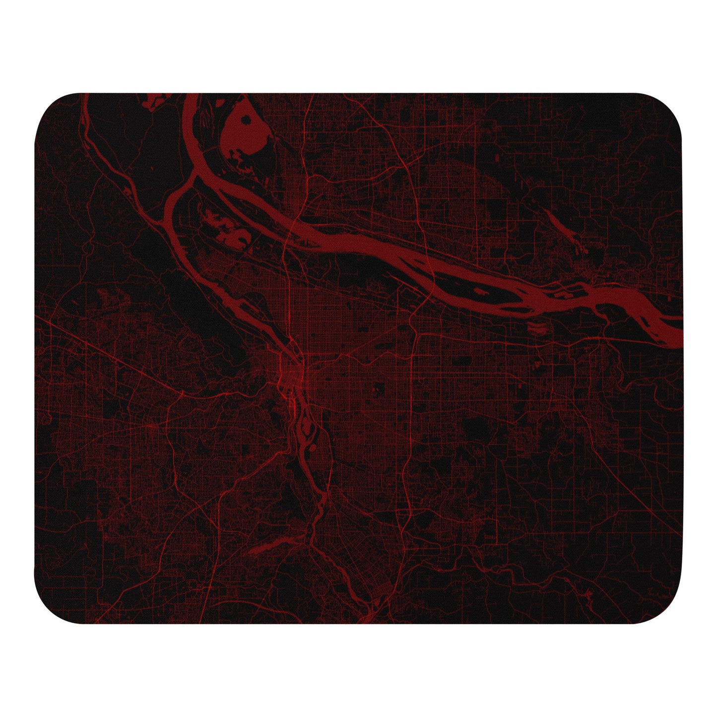 Portland Black and Red Map Mouse Pad
