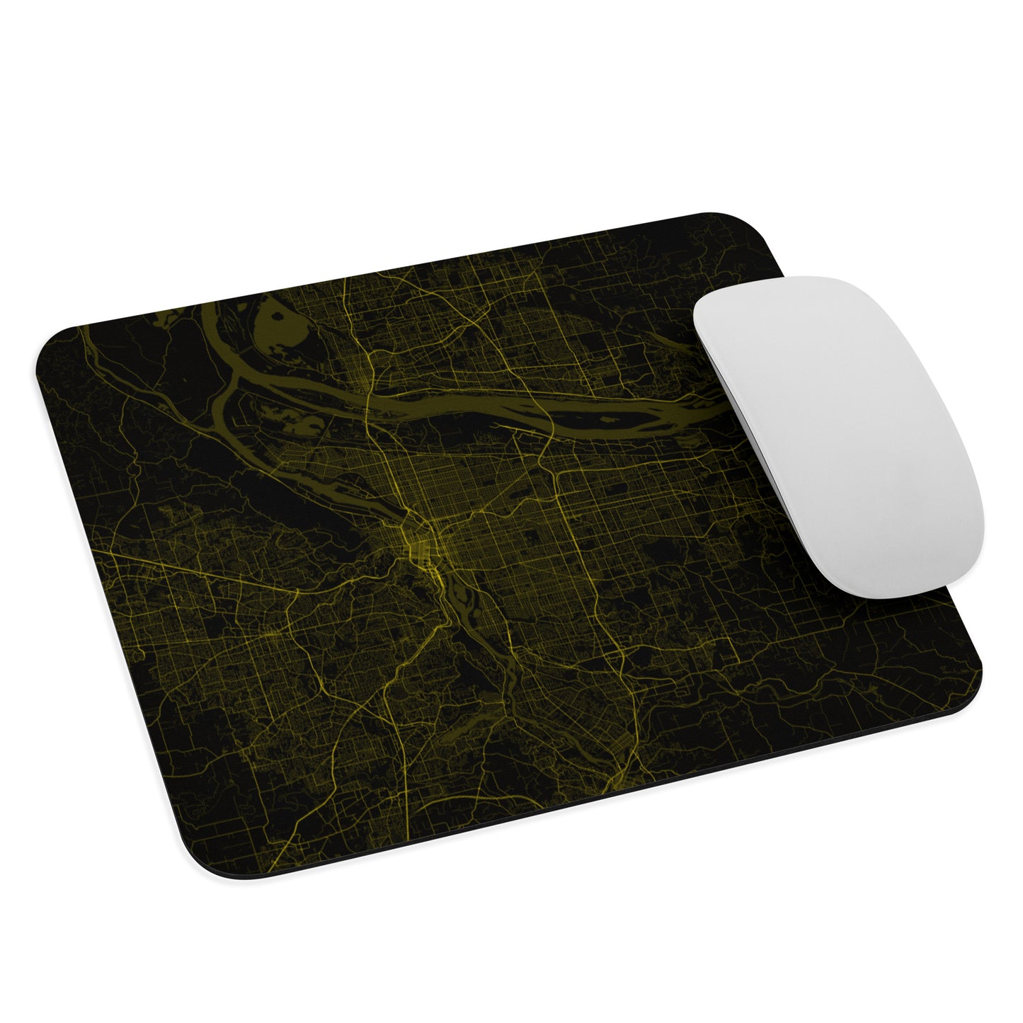 Portland Black and Yellow Map Mouse Pad