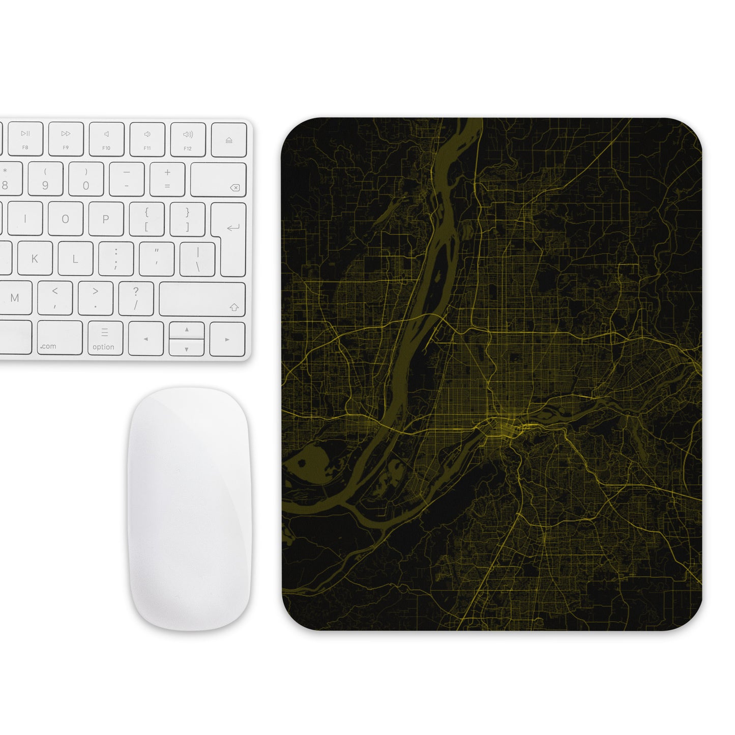 Portland Black and Yellow Map Mouse Pad