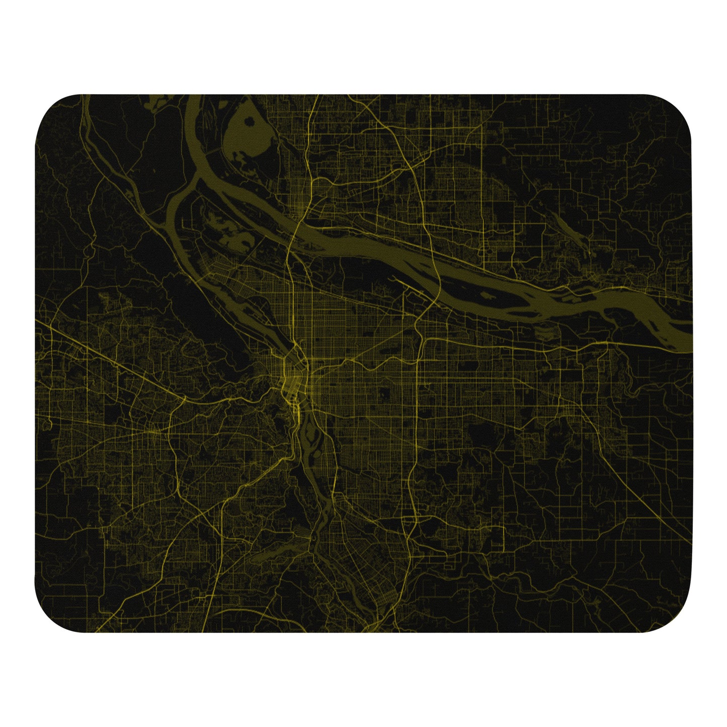 Portland Black and Yellow Map Mouse Pad