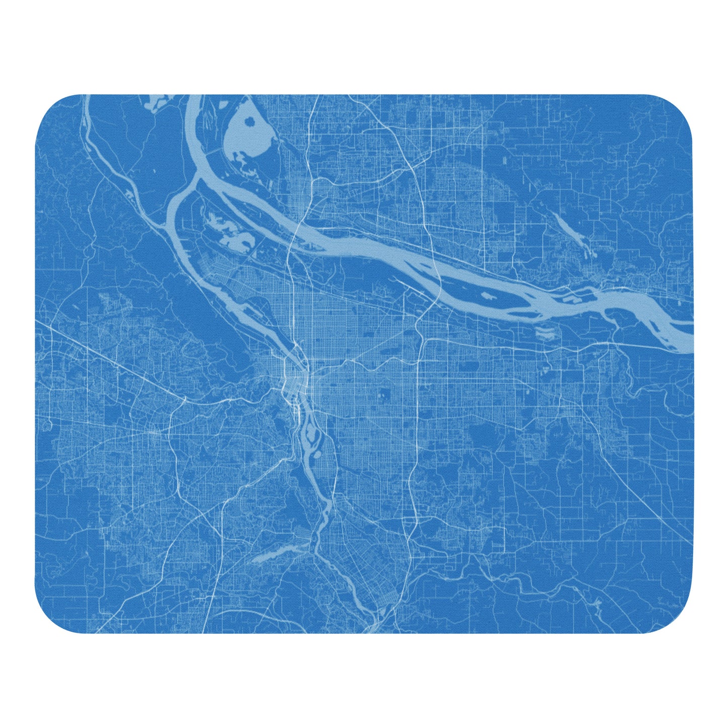 Portland Blue and White Map Mouse Pad