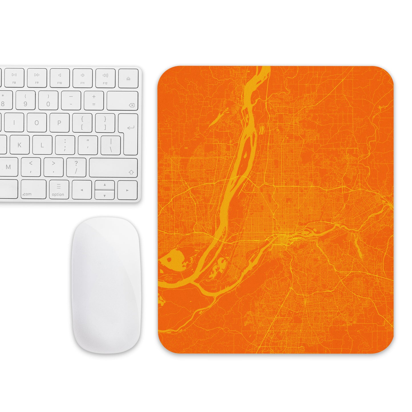 Portland Orange and Yellow Map Mouse Pad