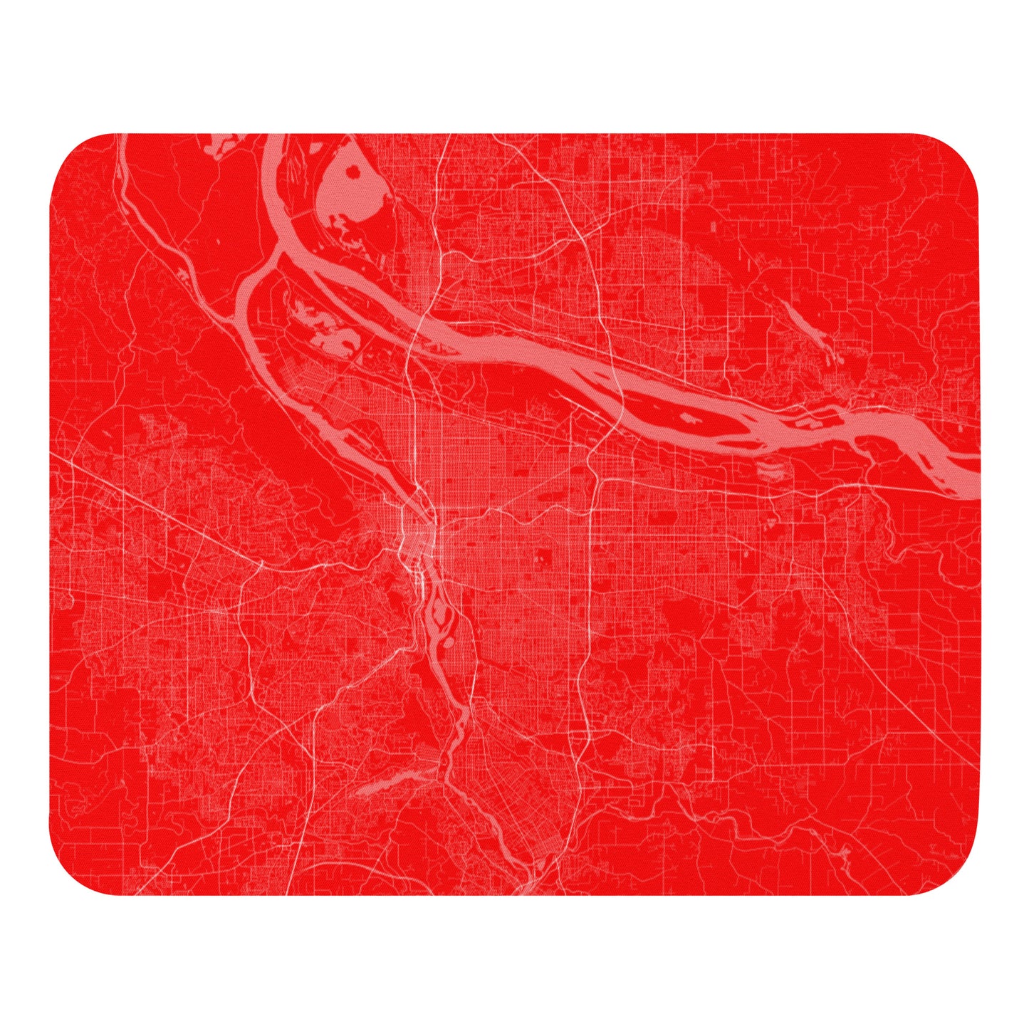 Portland Red and White Map Mouse Pad
