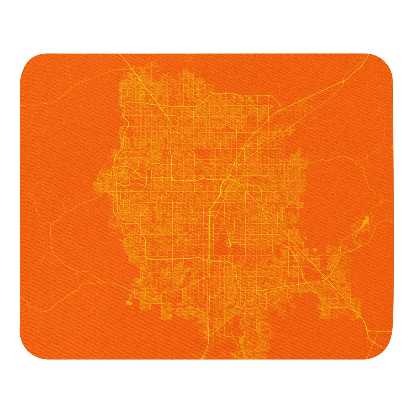 Las Vegas Orange and Yellow Map Mouse Pad