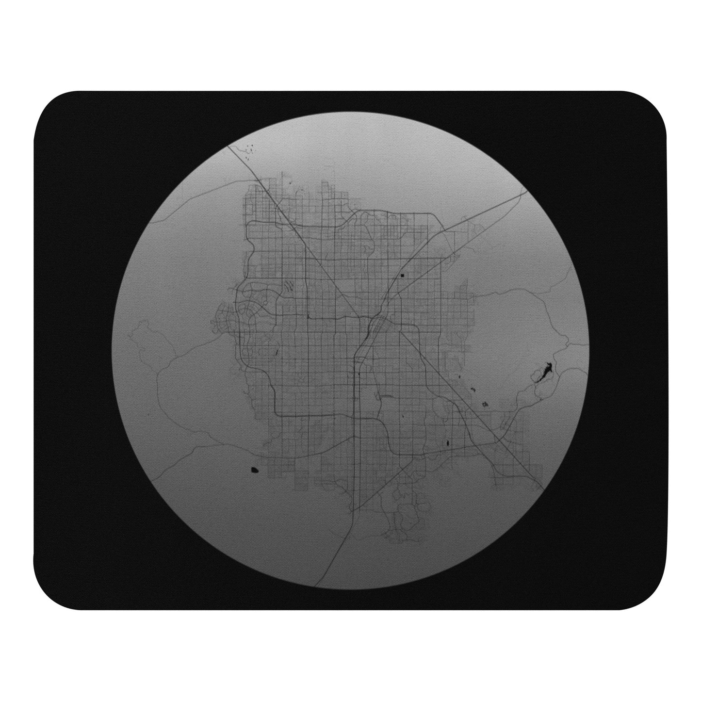 Las Vegas Silver on Black Map Mouse Pad