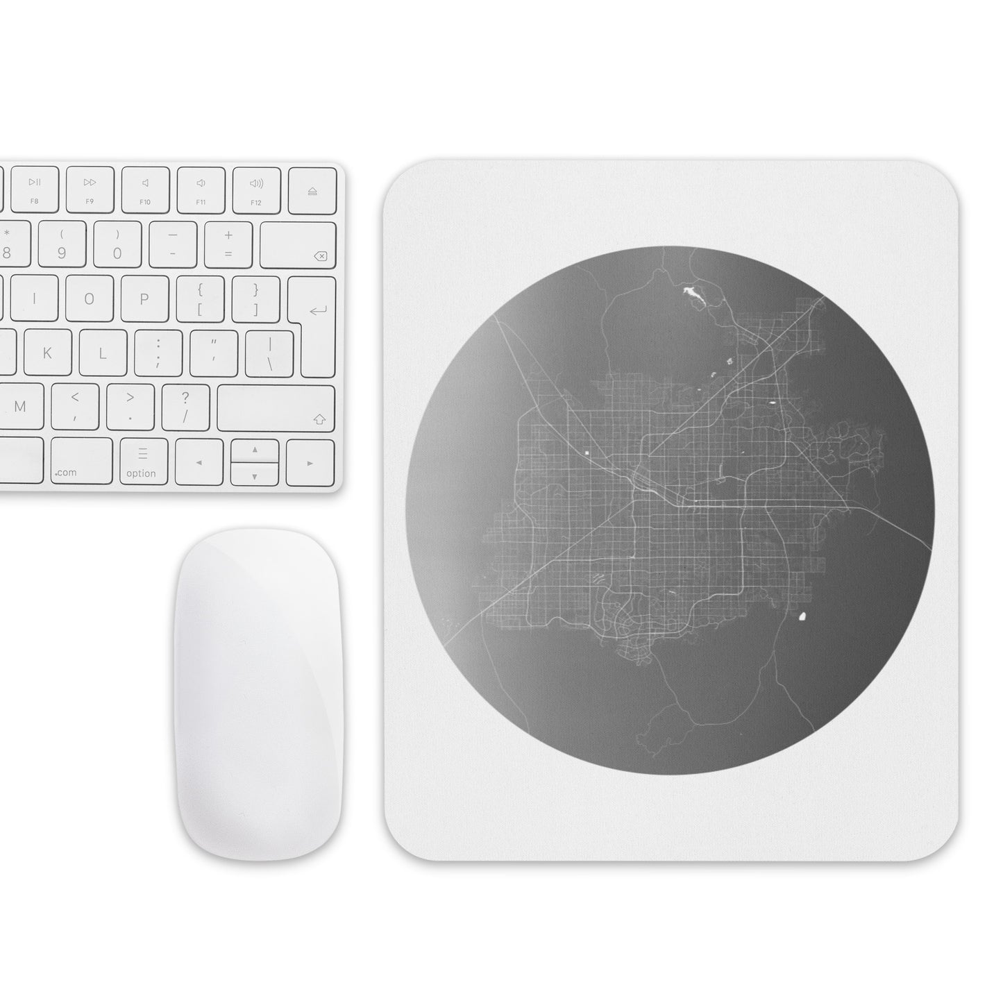 Las Vegas Silver on White Map Mouse Pad