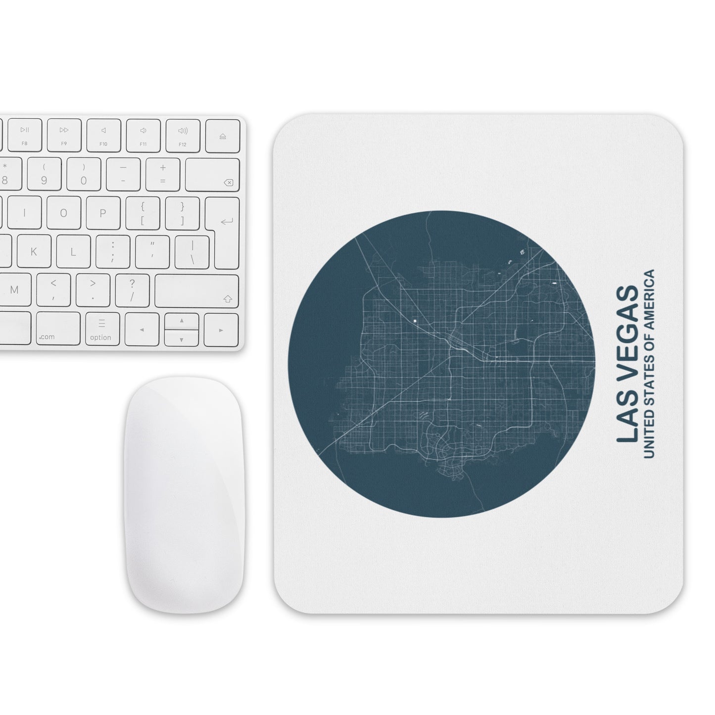 Las Vegas Circular Blue Map Mouse Pad