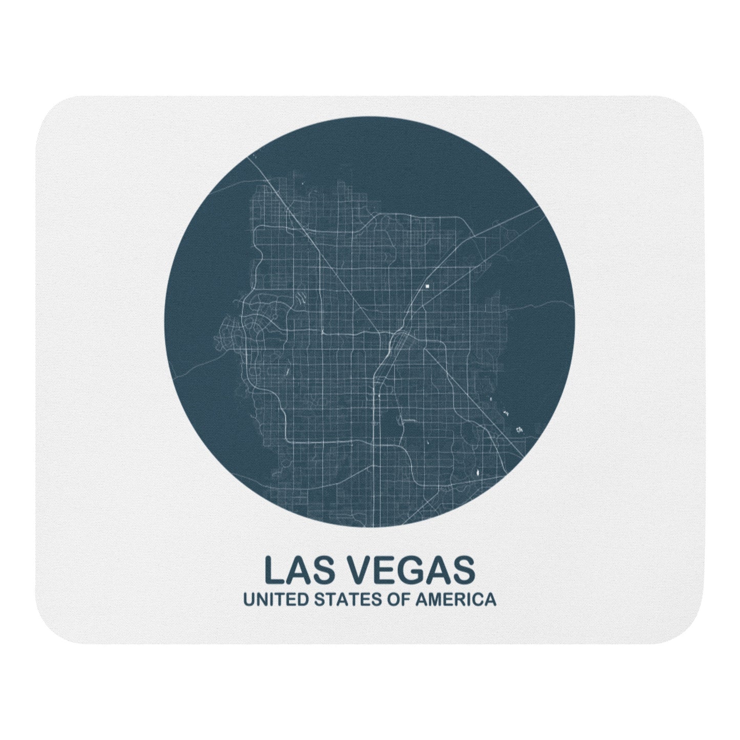 Las Vegas Circular Blue Map Mouse Pad