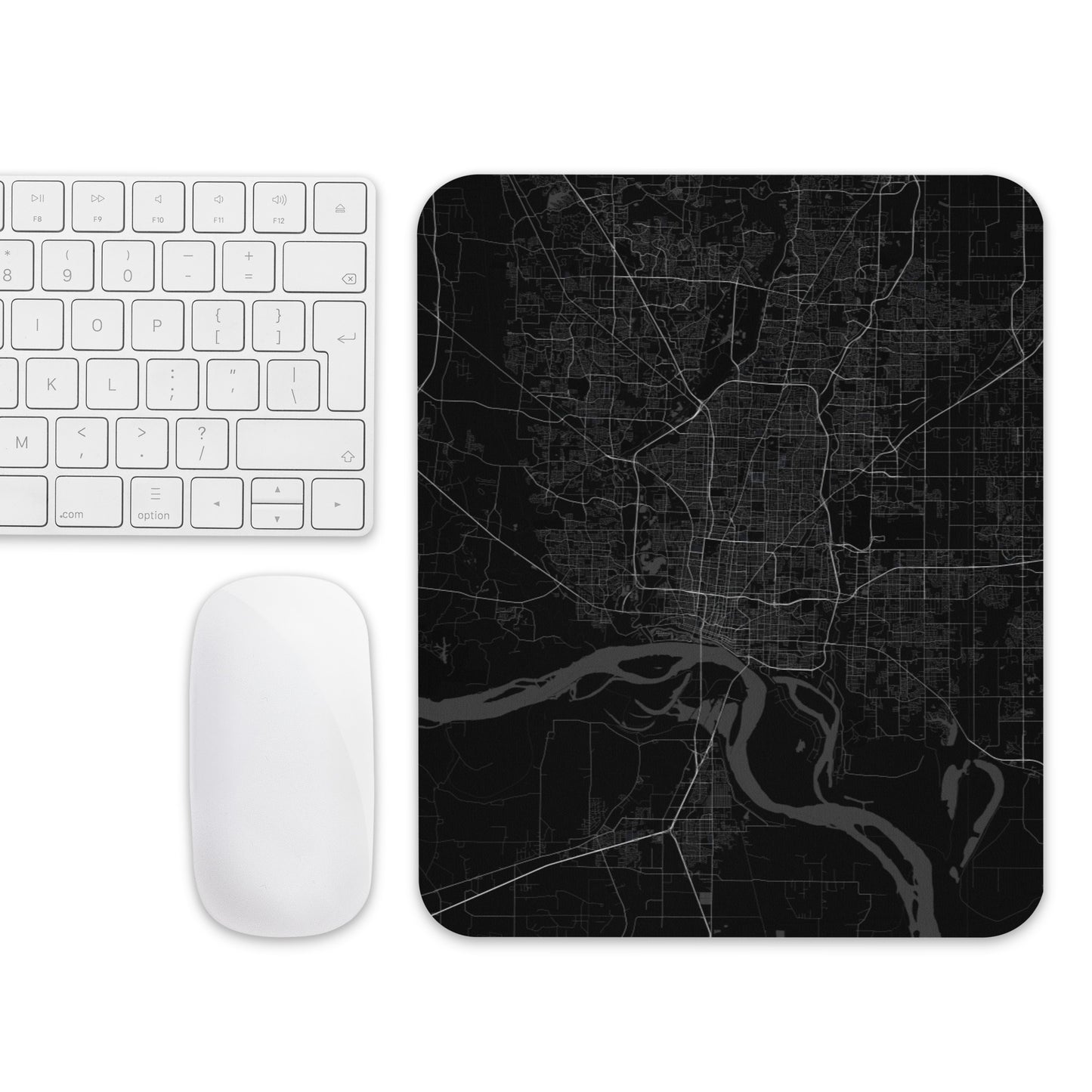 Memphis Black Map Mouse Pad