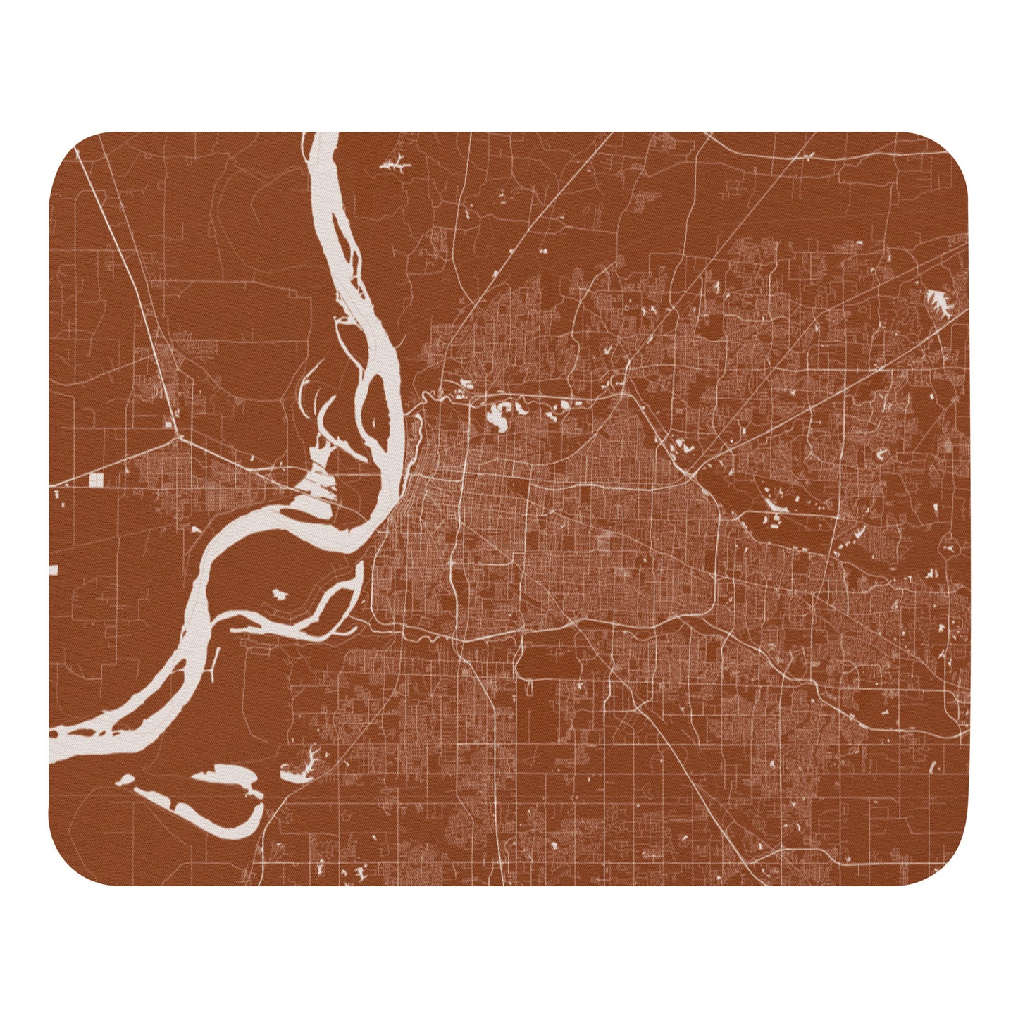 Memphis Brown and White Map Mouse Pad