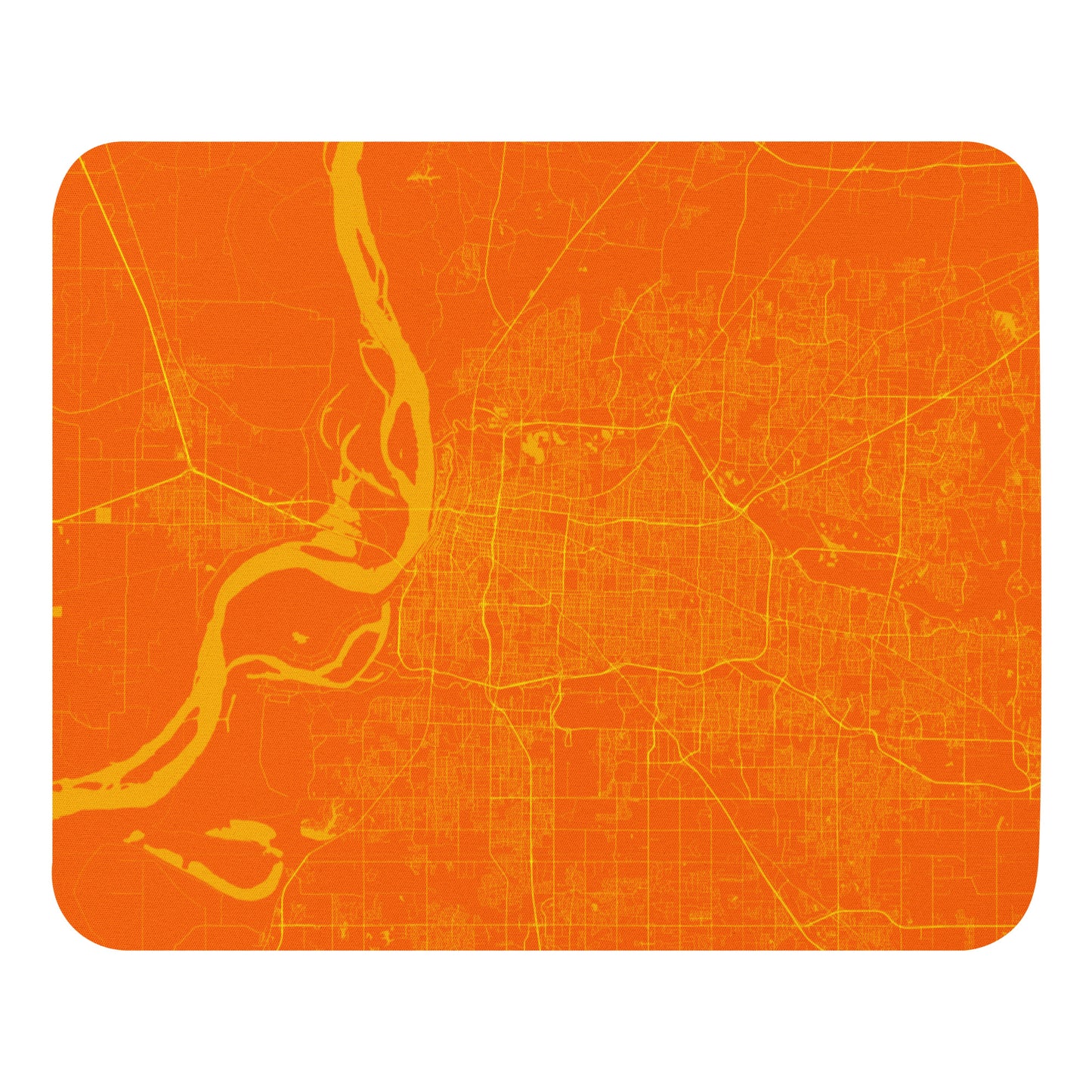 Memphis Orange and Yellow Map Mouse Pad