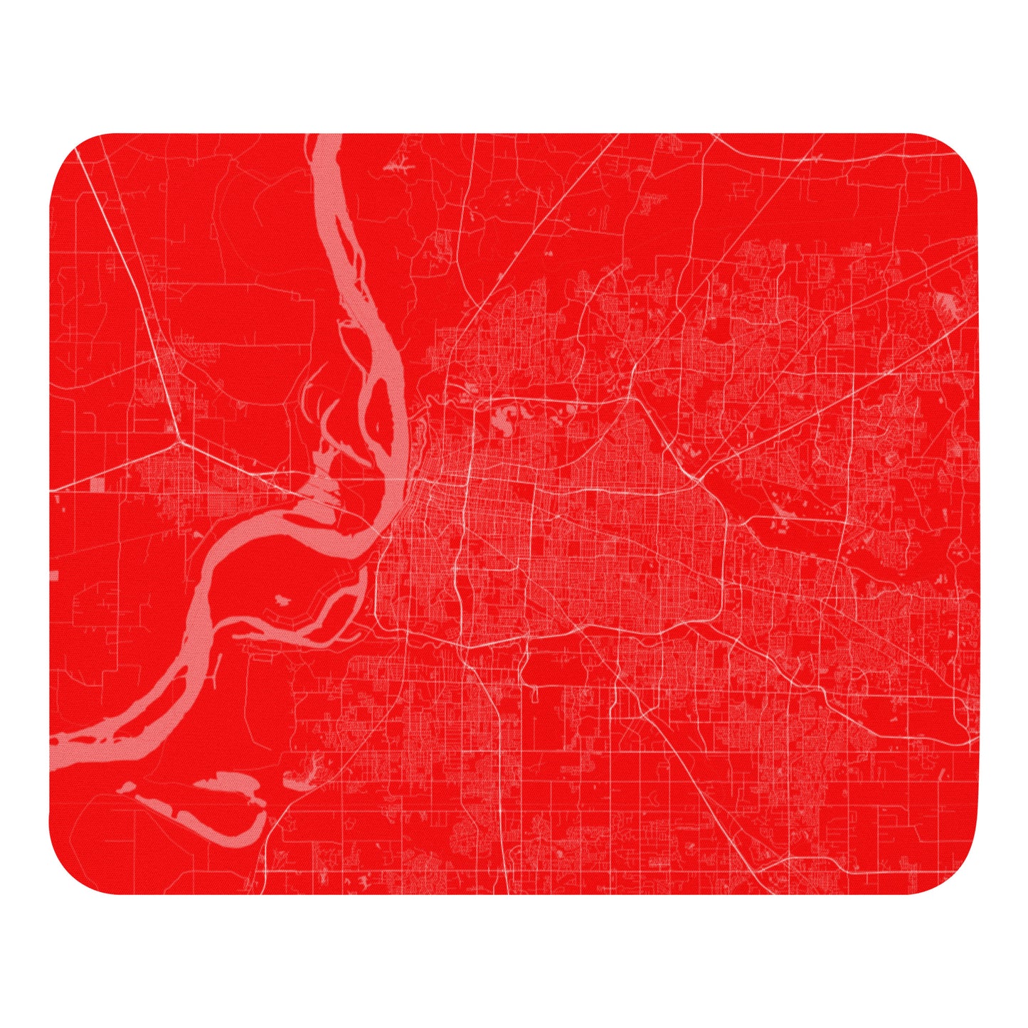 Memphis Red and White Map Mouse Pad