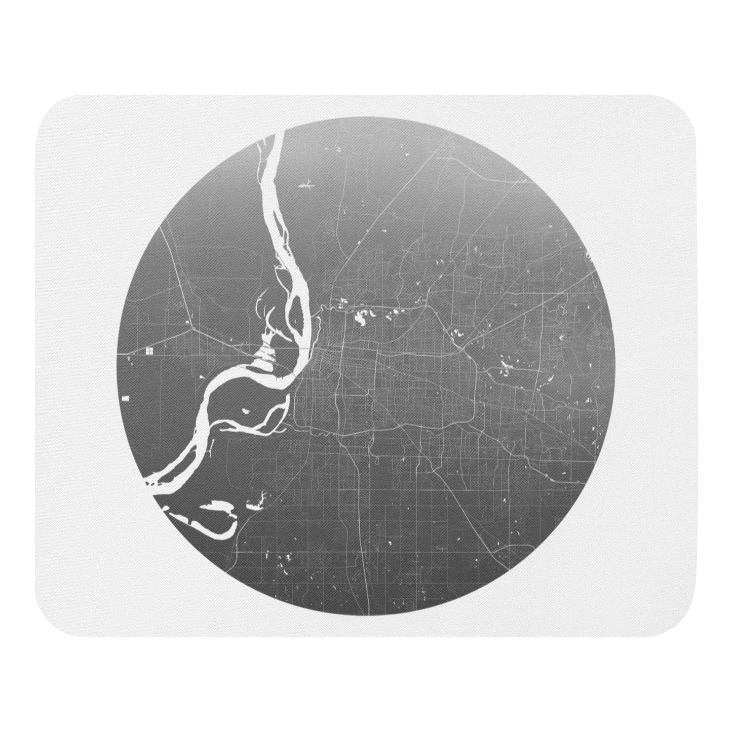 Memphis Silver on White Map Mouse Pad