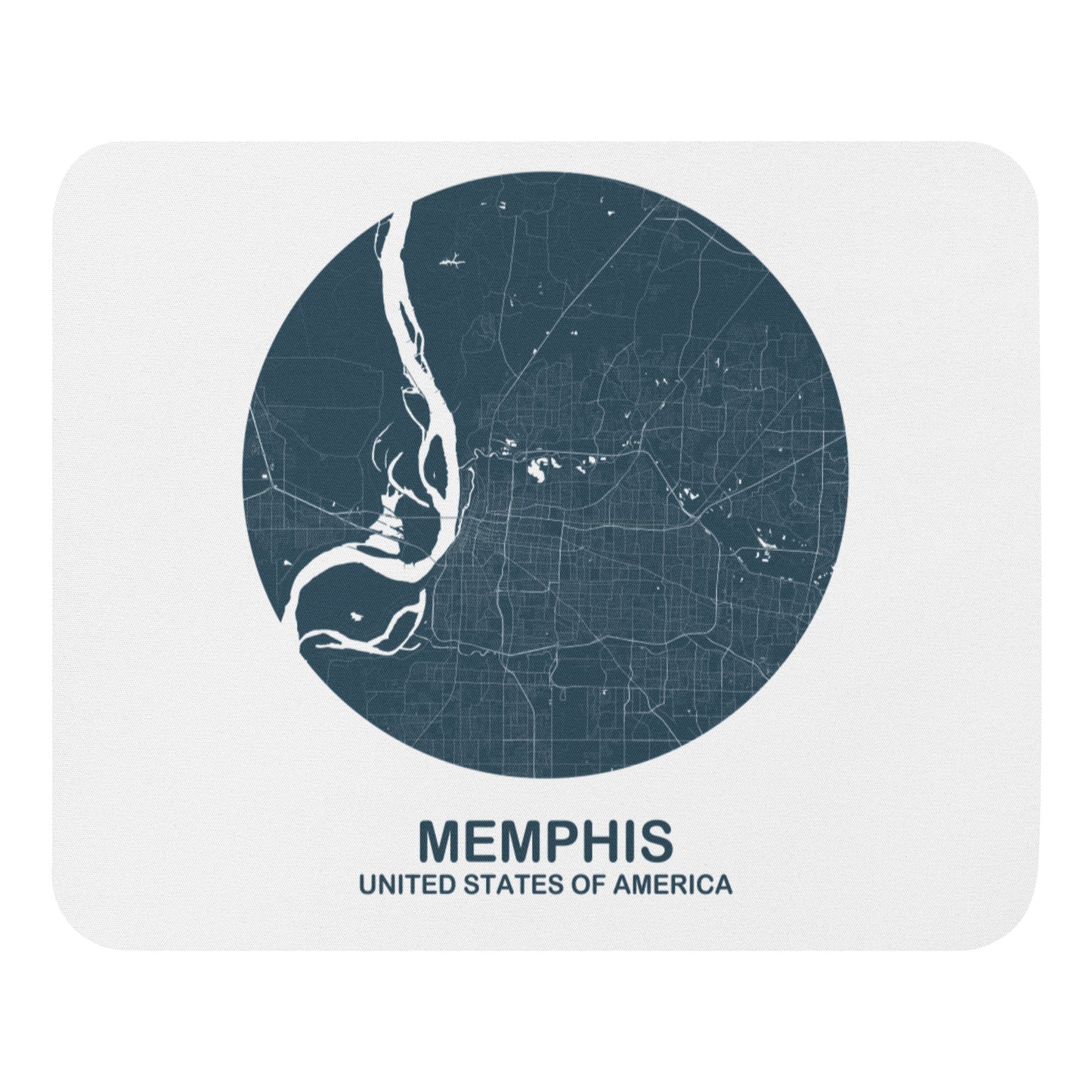 Memphis Circular Blue Map Mouse Pad
