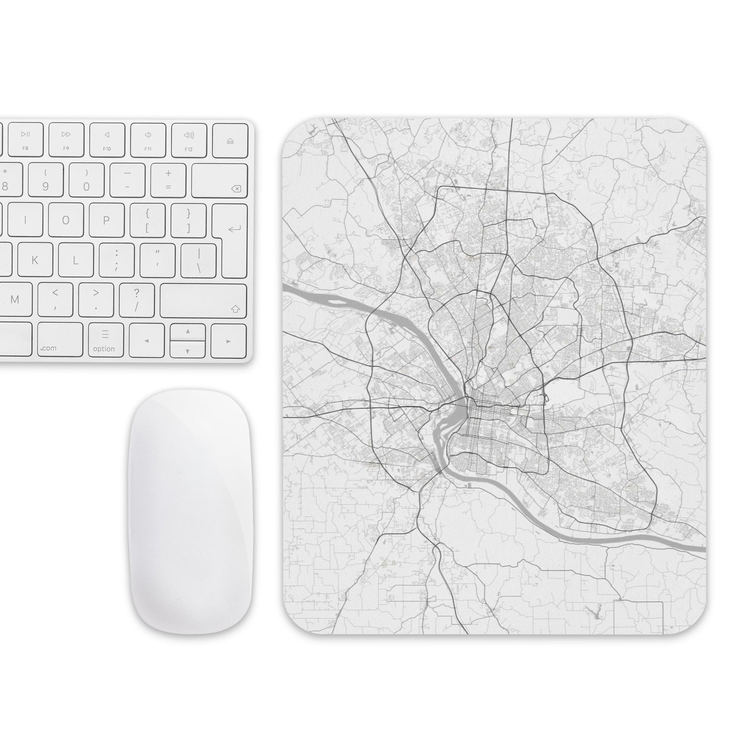 Louisville White Map Mouse Pad
