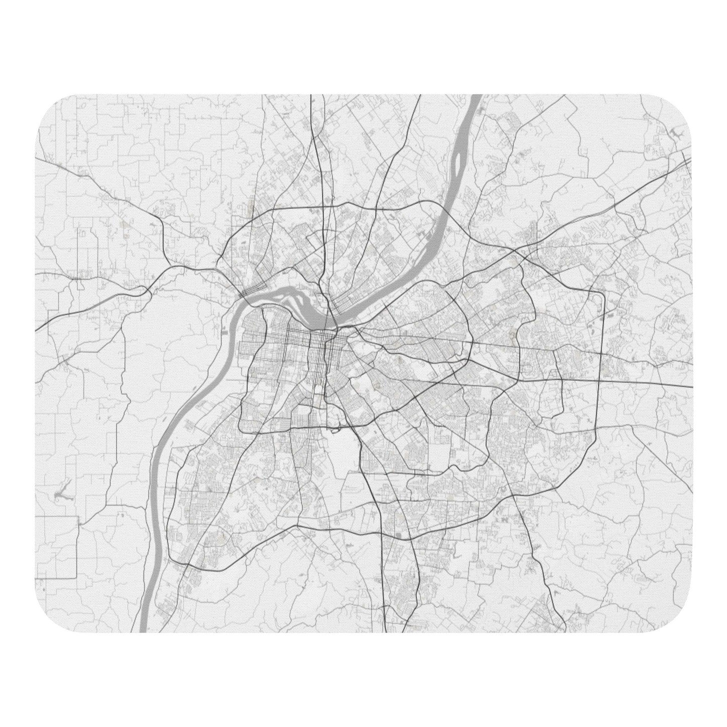 Louisville White Map Mouse Pad