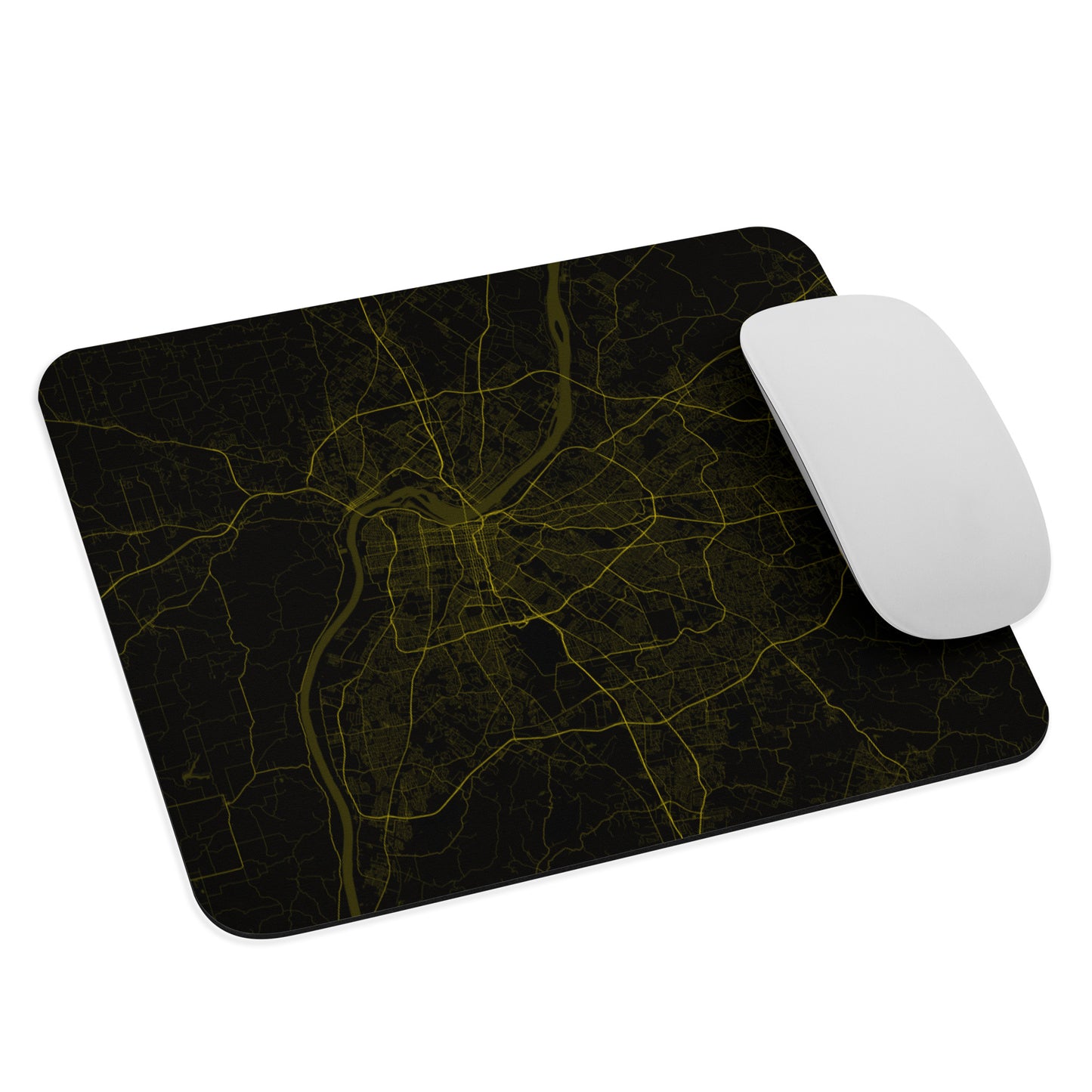 Louisville Black and Yellow Map Mouse Pad