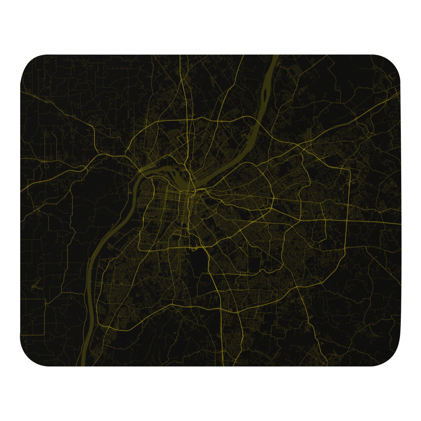 Louisville Black and Yellow Map Mouse Pad