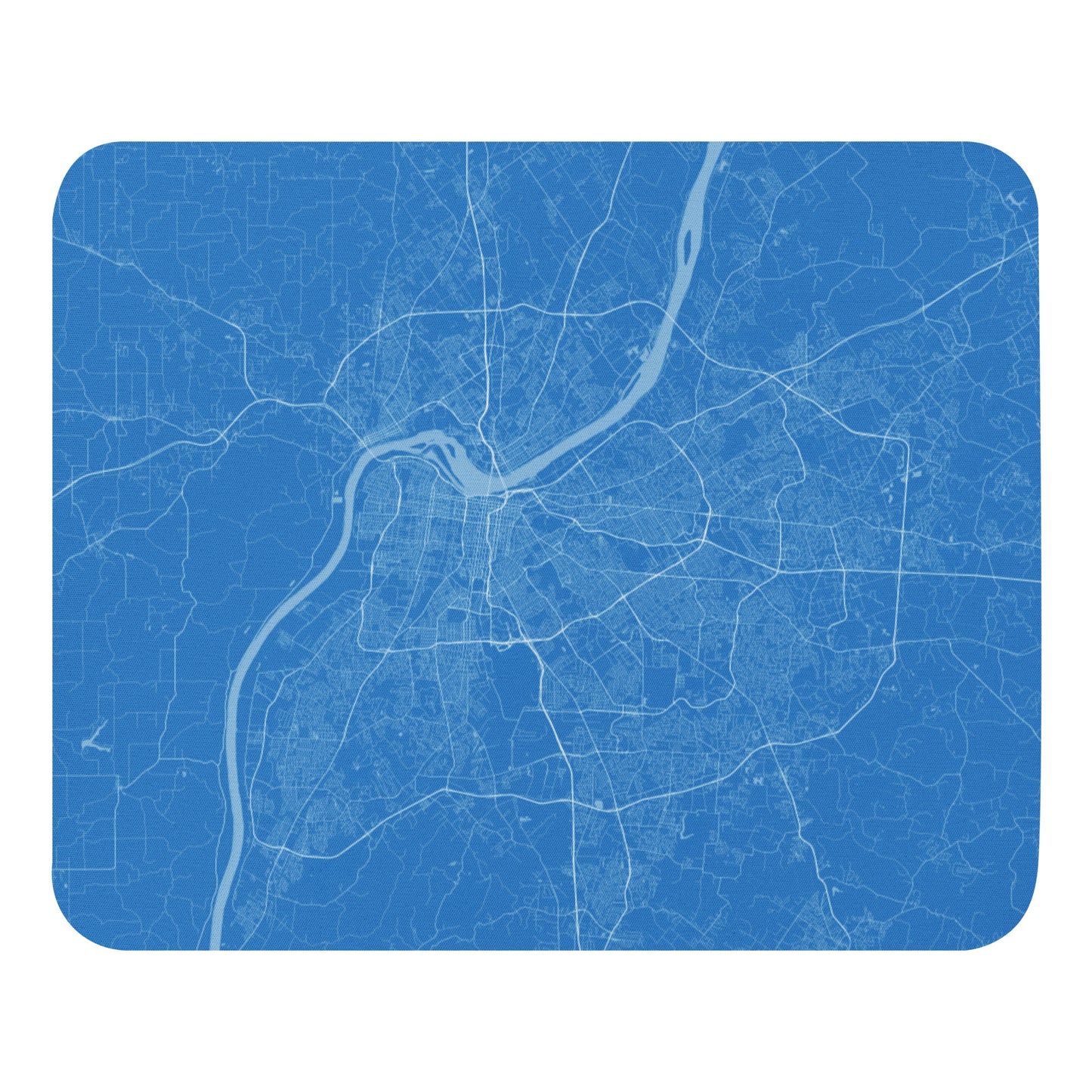 Louisville Blue and White Map Mouse Pad