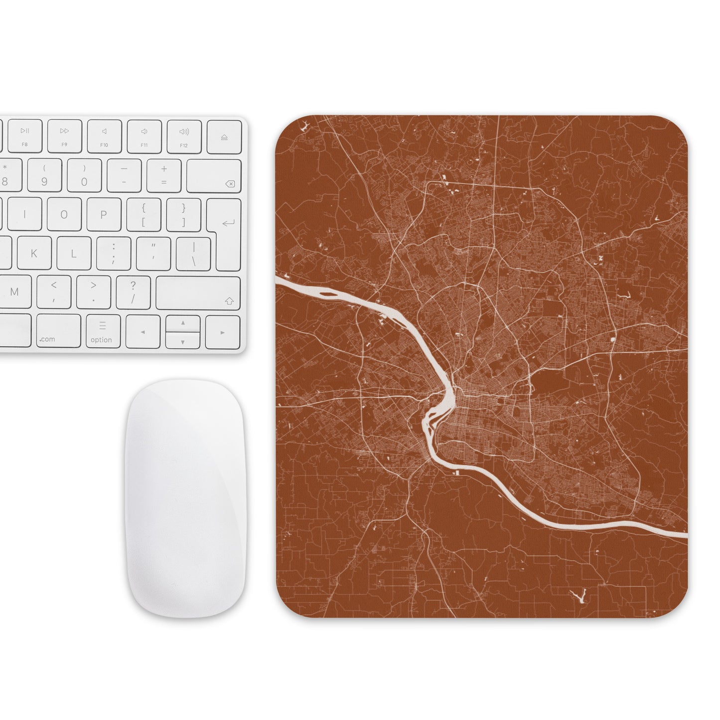 Louisville Brown and White Map Mouse Pad