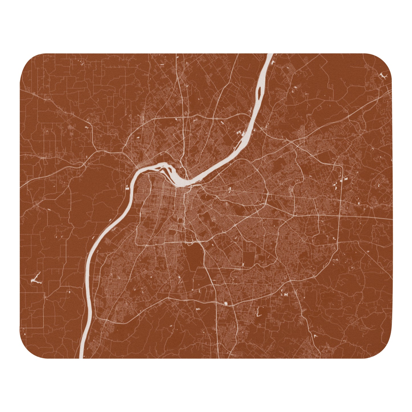 Louisville Brown and White Map Mouse Pad