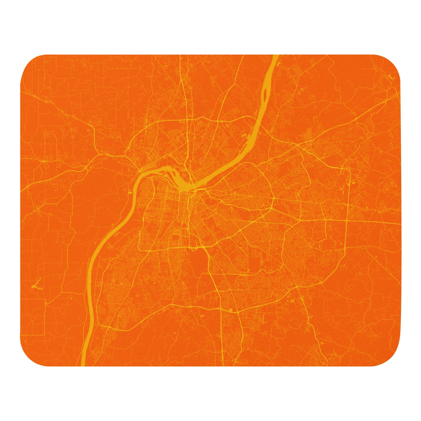 Louisville Orange and Yellow Map Mouse Pad